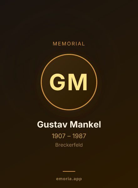 Memorial portrait of Gustav Mankel
