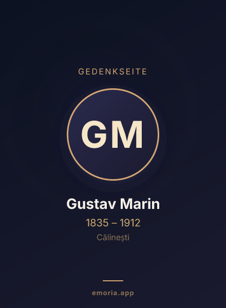 Gedenkportrait von Gustav Marin