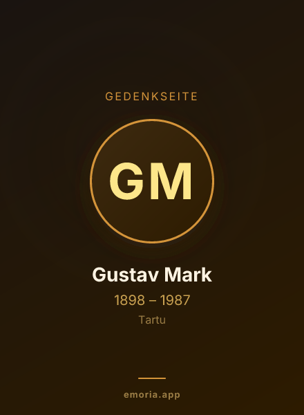Gedenkportrait von Gustav Mark