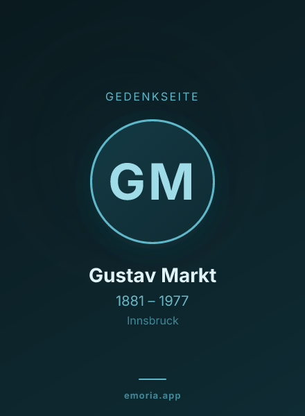 Gedenkportrait von Gustav Markt