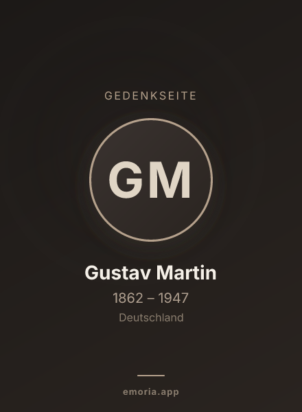 Gedenkportrait von Gustav Martin