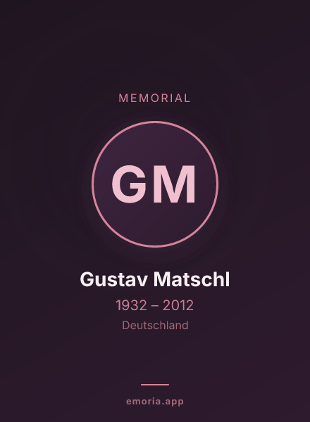 Memorial portrait of Gustav Matschl