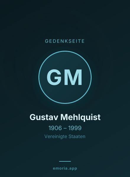 Gedenkportrait von Gustav Mehlquist