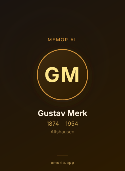 Memorial portrait of Gustav Merk