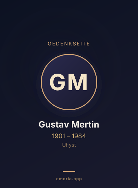 Gedenkportrait von Gustav Mertin