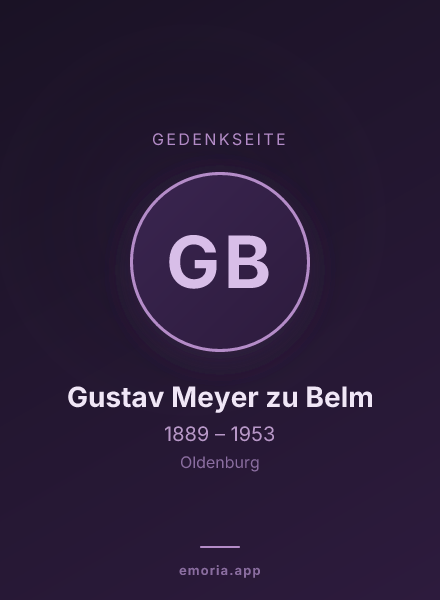 Gedenkportrait von Gustav Meyer zu Belm