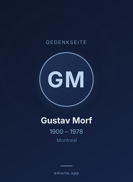Gedenkportrait von Gustav Morf