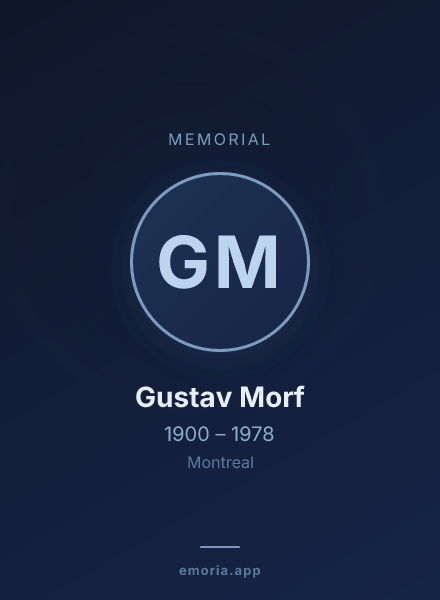 Memorial portrait of Gustav Morf