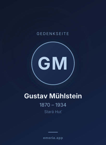 Gedenkportrait von Gustav Mühlstein