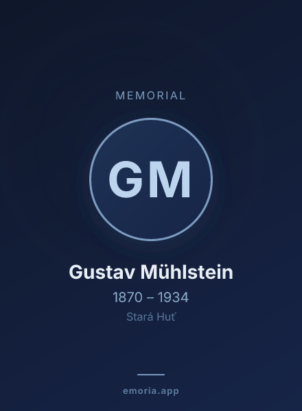Memorial portrait of Gustav Mühlstein
