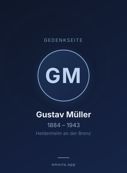 Gedenkportrait von Gustav Müller
