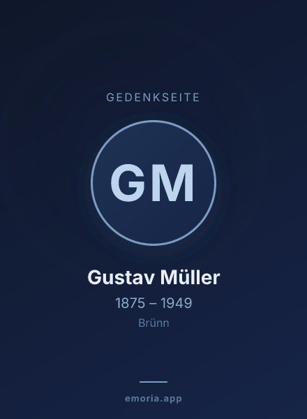 Gedenkportrait von Gustav Müller