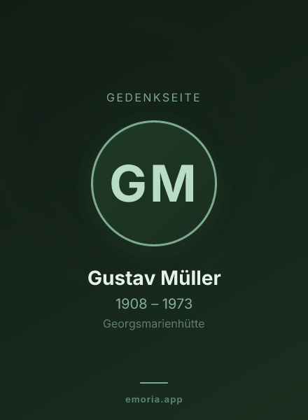Gedenkportrait von Gustav Müller