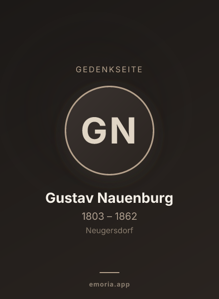 Gedenkportrait von Gustav Nauenburg