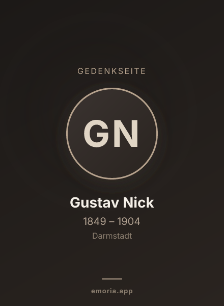 Gedenkportrait von Gustav Nick