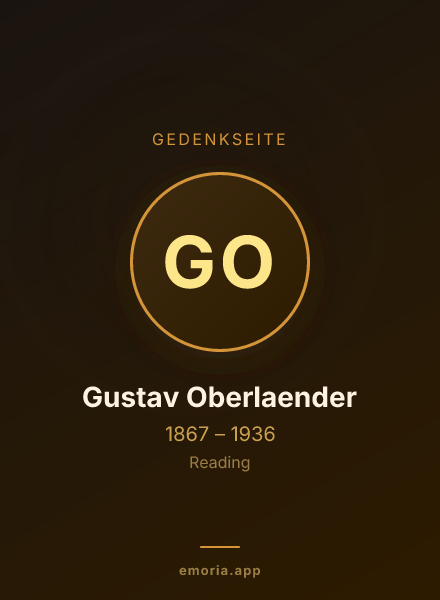 Gedenkportrait von Gustav Oberlaender