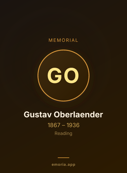 Memorial portrait of Gustav Oberlaender
