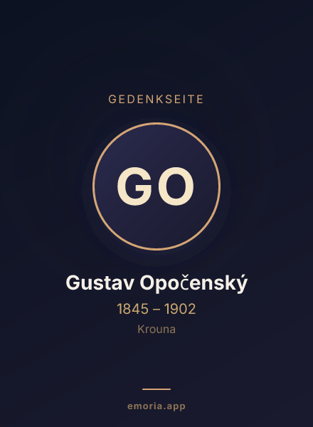 Gedenkportrait von Gustav Opočenský