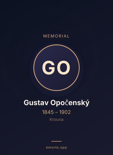 Memorial portrait of Gustav Opočenský