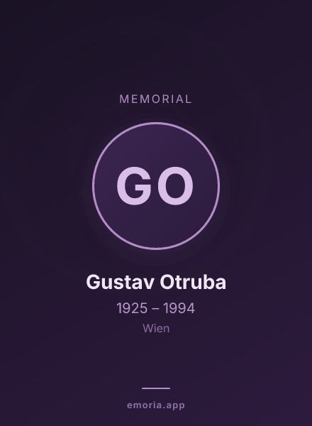 Memorial portrait of Gustav Otruba