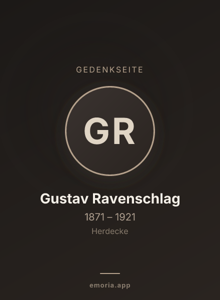 Gedenkportrait von Gustav Ravenschlag