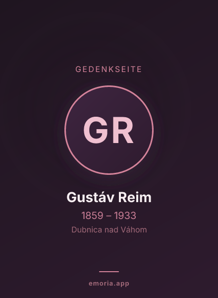 Gedenkportrait von Gustáv Reim