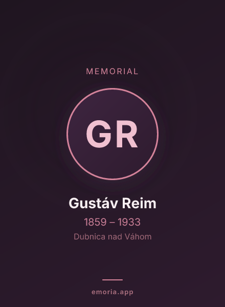 Memorial portrait of Gustáv Reim