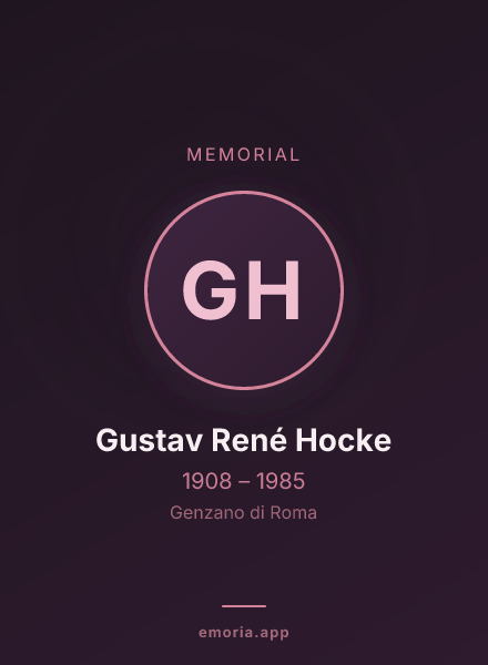 Memorial portrait of Gustav René Hocke