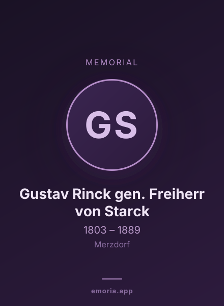 Memorial portrait of Gustav Rinck gen. Freiherr von Starck