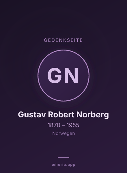Gedenkportrait von Gustav Robert Norberg
