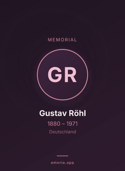 Memorial portrait of Gustav Röhl