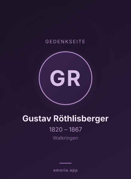 Gedenkportrait von Gustav Röthlisberger