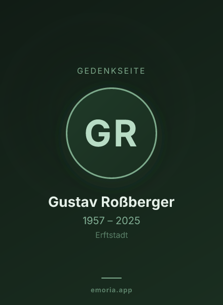 Gedenkportrait von Gustav Roßberger