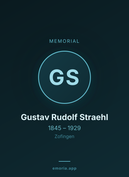 Memorial portrait of Gustav Rudolf Straehl