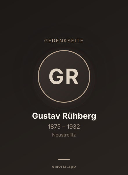 Gedenkportrait von Gustav Rühberg