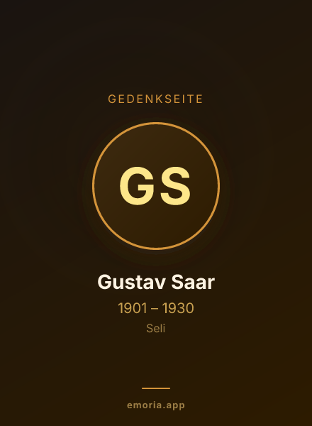 Gedenkportrait von Gustav Saar