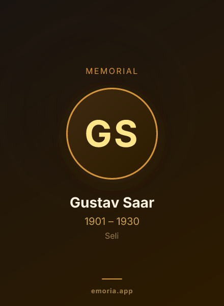 Memorial portrait of Gustav Saar