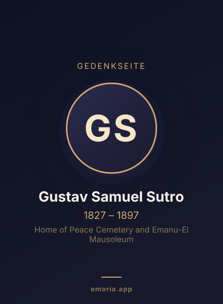 Gedenkportrait von Gustav Samuel Sutro