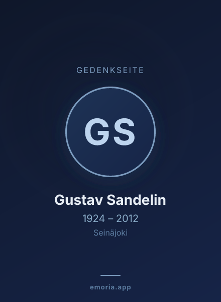 Gedenkportrait von Gustav Sandelin