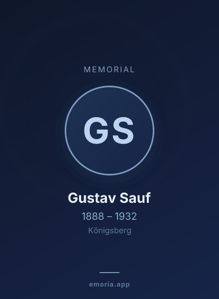 Memorial portrait of Gustav Sauf