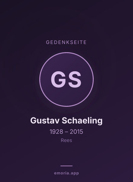 Gedenkportrait von Gustav Schaeling