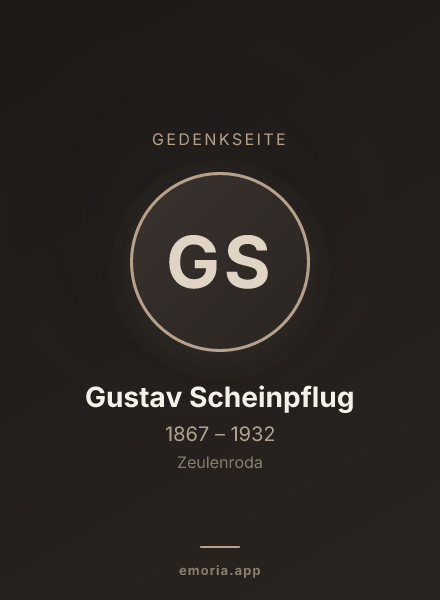Gedenkportrait von Gustav Scheinpflug