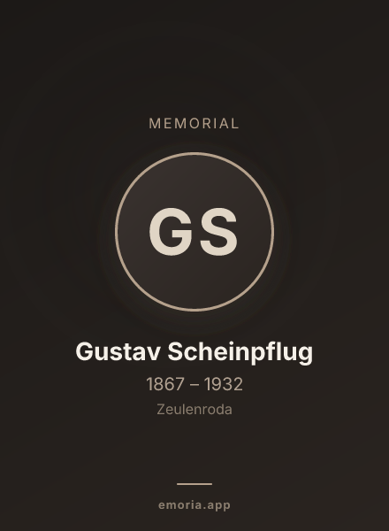 Memorial portrait of Gustav Scheinpflug
