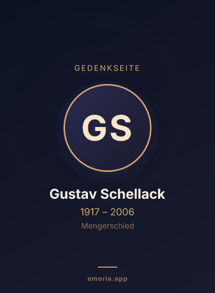 Gedenkportrait von Gustav Schellack