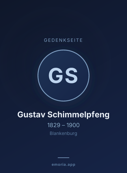Gedenkportrait von Gustav Schimmelpfeng