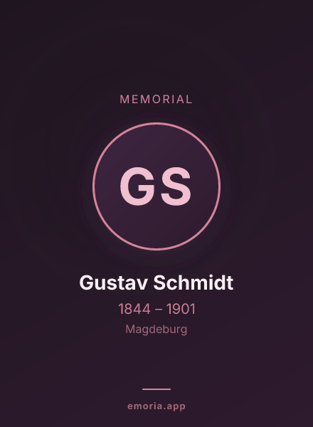 Memorial portrait of Gustav Schmidt