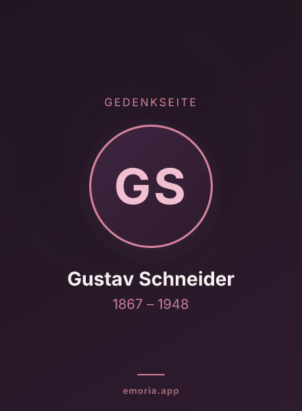 Gedenkportrait von Gustav Schneider