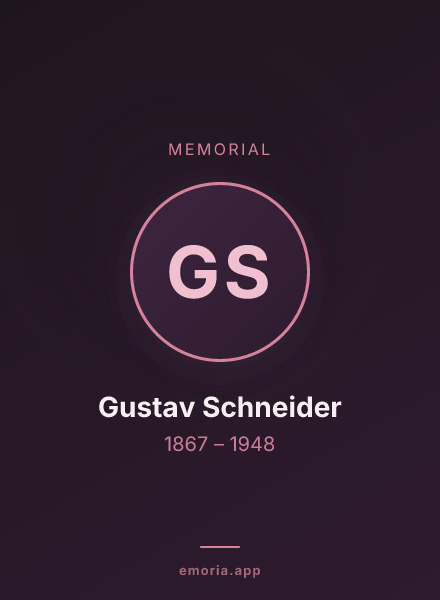Memorial portrait of Gustav Schneider