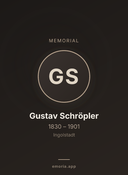 Memorial portrait of Gustav Schröpler