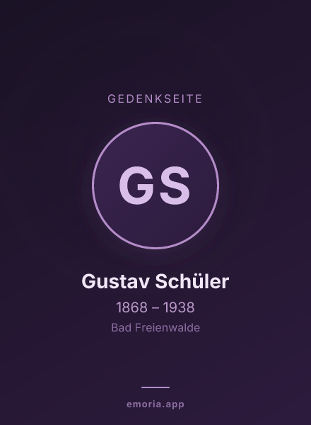 Gedenkportrait von Gustav Schüler